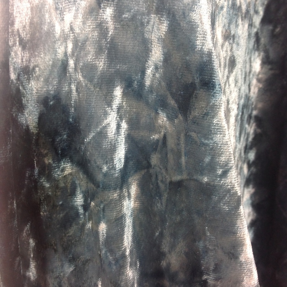 Teal Crushed Velvet Open Cardigan - Picture 4 of 5